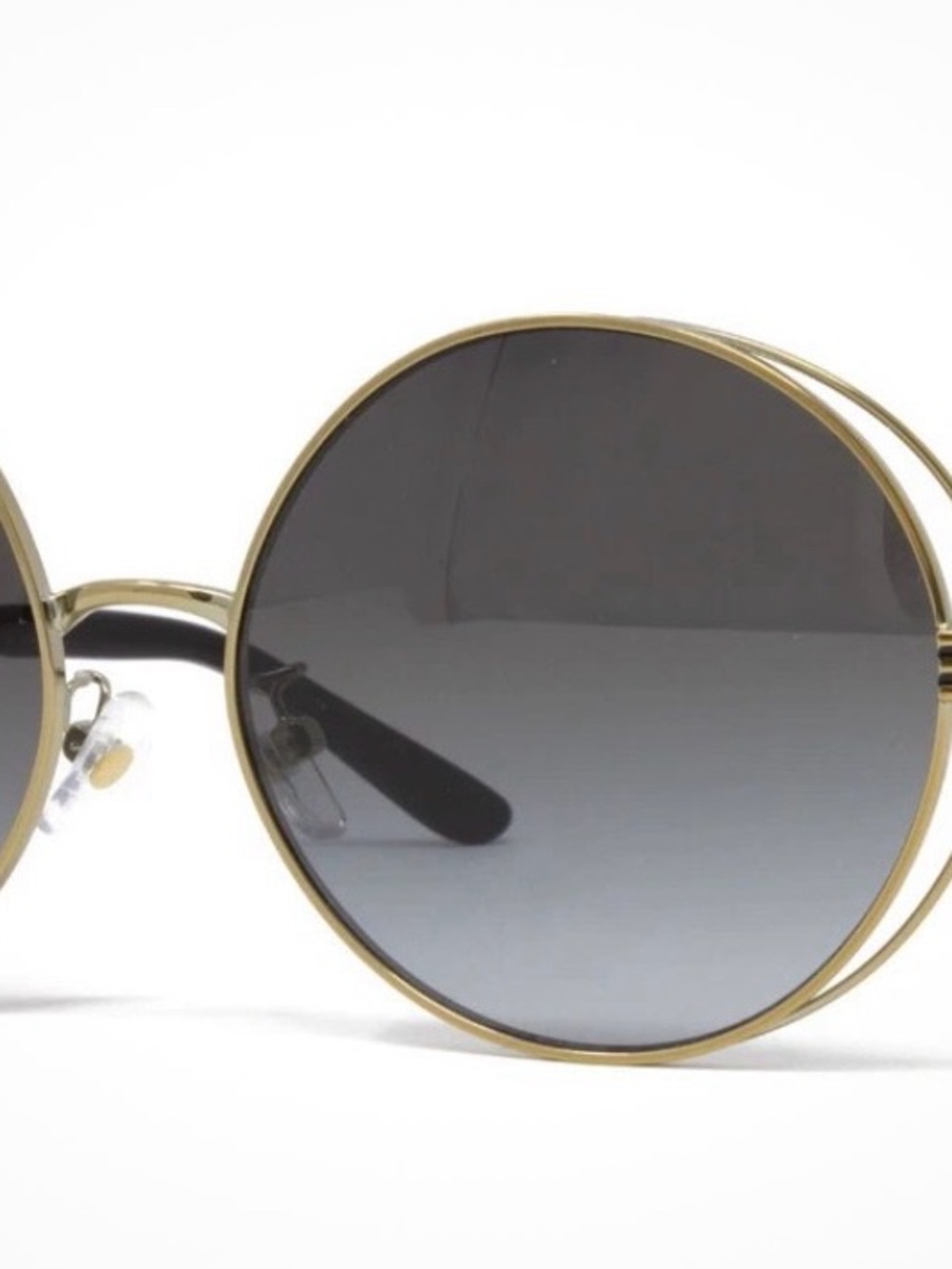 Tory Burch Gold Round Sunglasses with Gradient Gray Lenses TY 6085 32788G